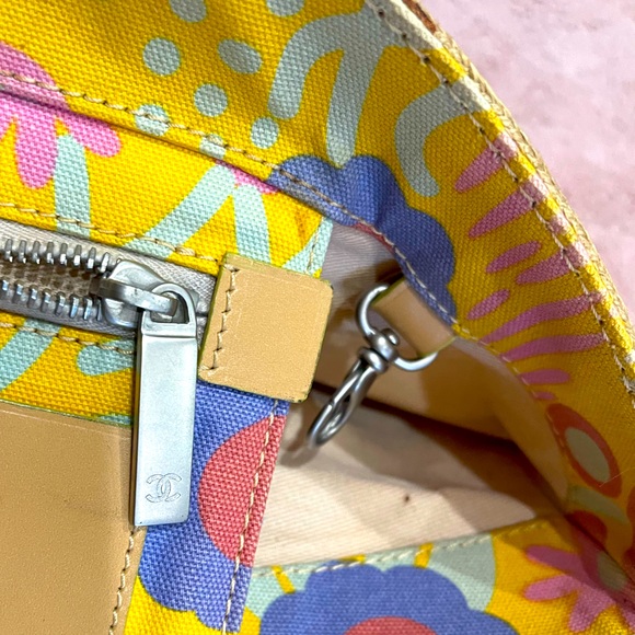 Chanel Floral Pattern Canvas Tote - Picture 13 of 15